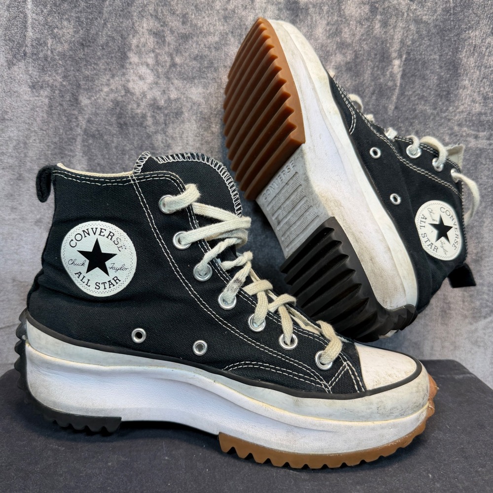 Converse Run Star Hike High Top Womens Black Platform Sneakers 7.5 Lugged